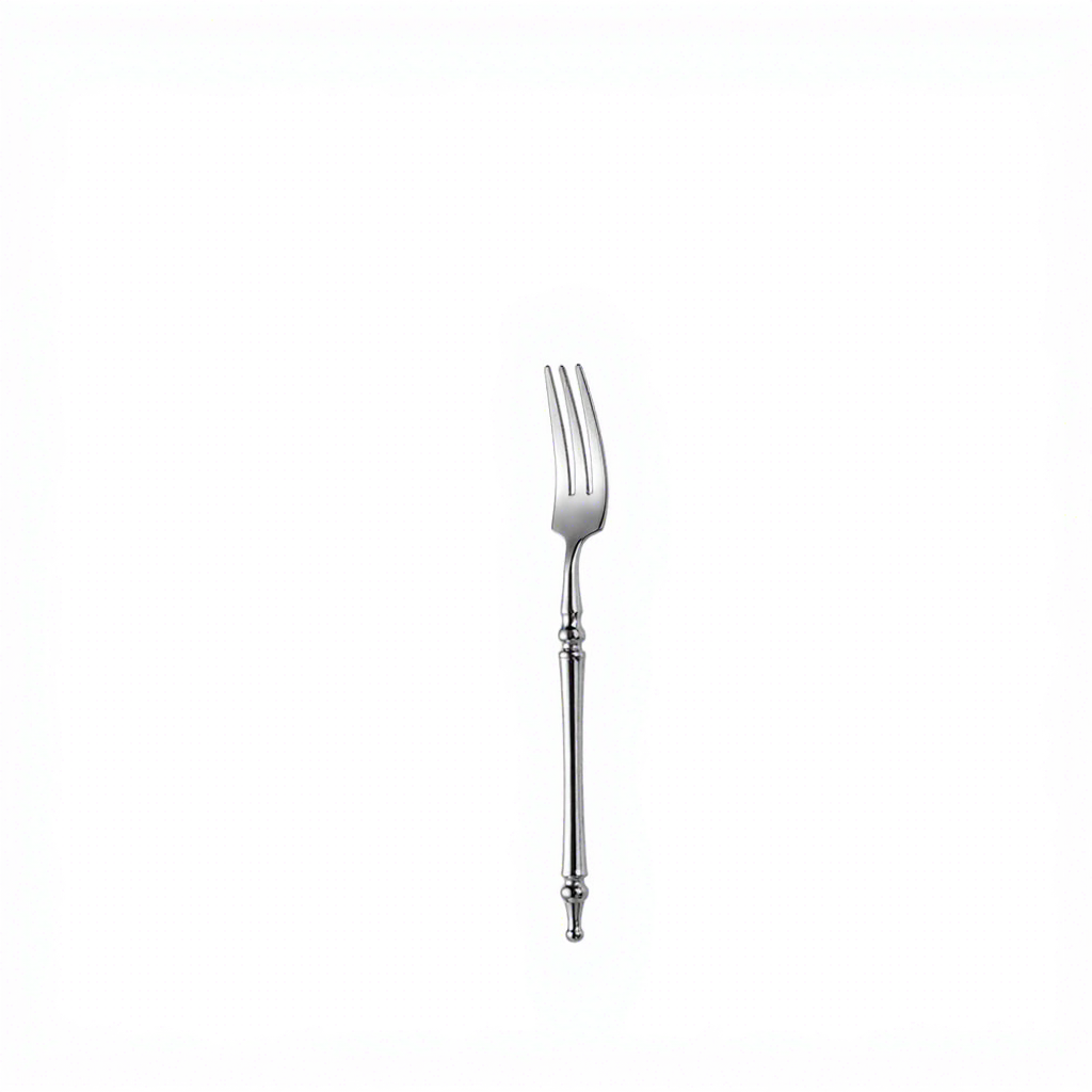 Tenedor de té de plata
