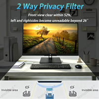 Filter Layar Privasi 2 Arah Bahan PET untuk Desktop 23 Inci 16:9, Dapat Dilepas, Anti Mata-mata, Anti Silau, Pelindung Pemblokir Cahaya Biru