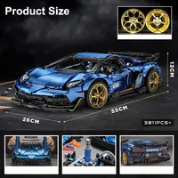 KBOX 10520 Technique pour Aventador SV-J 63 68 Bleu Sports Car Building Block Set Modèle Cadeau de Noël pour Enfants