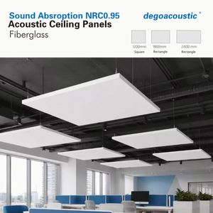 Panneaux de plafond en fibre de verre sans Vocs, vente directe usine, panneaux acoustiques en fibre de verre en forme de A, insonorisants - Product Image 2