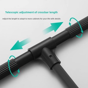 Tringle à vêtements rétractable pour armoire et vestiaire – Tringle coulissante domestique pour penderie - Product Image 5