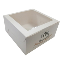Boîte à gâteau d'emballage carrée blanche personnalisée de haute qualité avec couvercle séparé