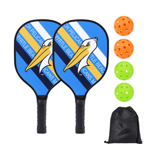 Juego de palas de pickleball con pelotas y bolsa de transporte, mango antideslizante de madera MDF, forma estándar para entretenimiento al aire libre - Product Image 2