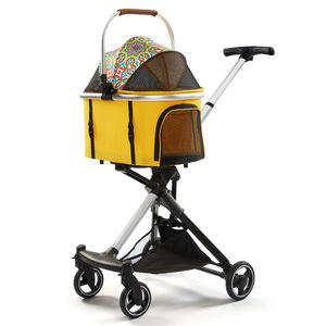 Luxury 4-Wheel Pet Stroller Detachable <b>Cage</b> Easy One-Hand Fold Lightweight Travel Carrier Transparent Fabric Fashion for Dogs - Product Image 2