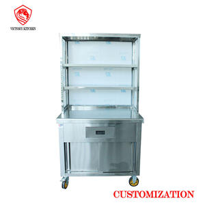 VICTORY 304 acier inoxydable mis en place un décrochage snack chariot inox lait thé chariot ss camion de nourriture pour d'autres fournitures d'hôtel et de restaurant - Product Image 4