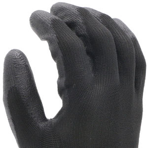 Gants de travail de jardin en <span class=keywords><strong>polyester</strong></span> noir MaxiTough les plus populaires avec revêtement en <span class=keywords><strong>PU</strong></span>, logo personnalisé, protection des mains, sécurité au travail, gants enduits - Product Image 2