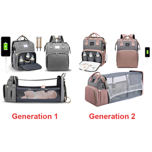 USB Charge Mommy <span class=keywords><strong>Bag</strong></span> Leve Portátil Dobrável Berço Cama Saco De Fraldas De Bebê Mochila De Viagem Saco De Enfermagem Com Estação De Mudança - Product Image 3