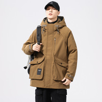 Parka en toile de coton robuste coupe-vent pour l'hiver, veste de travail d'extérieur, parkas personnalisées pour homme