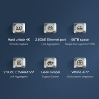 Vtex N4120 Quad Core Dual Ddr4 Ram 4Gb, Server penyimpanan Nas rumah 4 Lan dengan Usb Tipe C