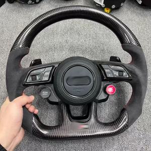 Volante Deportivo de Fibra de Carbono Real de Alta Calidad Personalizado para Audi A3 A4 A5 A6 A7 <span class=keywords><strong>RS3</strong></span> RS4 RS5 RS6 RS7 B8.5 Q3 Q5 Q7 - Product Image 1