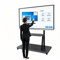 Pizarra Interactiva Inteligente LCD Comercial de 65 Pulgadas, Resolución 1920x1080, Táctil Multipunto, con Carro - Para Conferencias y Capacitación