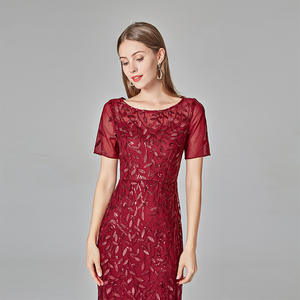 <span class=keywords><strong>2023</strong></span> Host per banchetti <span class=keywords><strong>primavera</strong></span>/<span class=keywords><strong>estate</strong></span> da donna abito da sera con paillettes in rete Slim Fit europeo e americano vestito a coda di pesce - Product Image 3