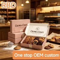 Boîte cadeau en carton pliable personnalisée avec finition mate, impression offset pour l'emballage de produits de boulangerie, biscuits, pâtisseries, friandises