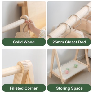Armoire de rangement moderne pour enfants en bois, petite armoire pour enfants, organisateur de rangement pour la chambre des enfants - Product Image 2