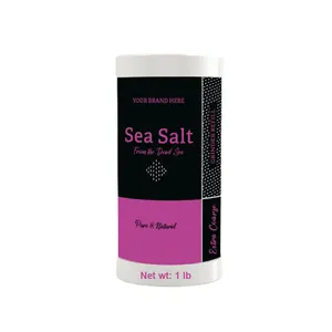 Private Label Extra Coarse Salt 1lb Shaker Convenient and Edible for Culinary Use Made in USA White Label Services