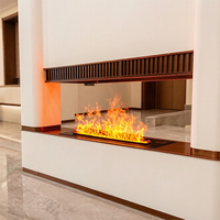 Cheminée à vapeur d'eau encastrée, réglable, multicolore, flamme 3D, alimentation automatique en eau, contrôle par application, décoration de villa