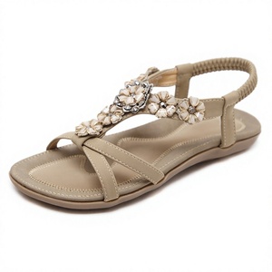 Nouvelles sandales d'été montantes respirantes antidérapantes à talon plat, polyvalentes pour l'extérieur, chaussures de plage à enfiler - Product Image 4