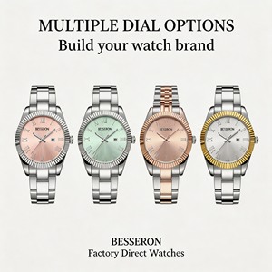 Montre pour femme en acier inoxydable minimaliste de luxe, avec fenêtre de date, cadran romain, mouvement à quartz, bracelet en métal, directement de l'usine - Product Image 2
