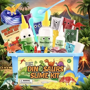 Kit Personalizable para Hacer Slime de Dinosaurios, Divertido Kit de Slime DIY para Niños y Niñas, Regalos de Navidad, Cumpleaños y Fiestas - Product Image 1