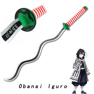 Espada Nichirin de <span class=keywords><strong>Demon</strong></span> <span class=keywords><strong>Slayer</strong></span>, Espada del Guerrero del Pilar del Sonido Obanai Iguro, Accesorio de Cosplay, Espada de Bambú y Madera - Product Image 1