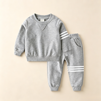 Ensemble de survêtement 2 pièces décontracté et tendance pour enfants, en coton pur, sweat-shirt et pantalon de jogging, idéal printemps-automne, vente en gros sur mesure