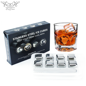 Pacchetto all'ingrosso di 8 pietra di whisky riutilizzabile in acciaio inox Bar ghiaccio Cube agghiacciante pietra con pinzetta - Product Image 1