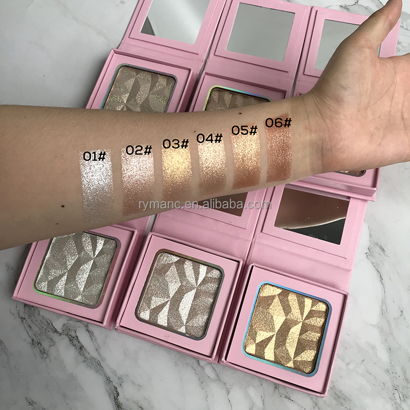 Wholesale No Logo Single Shimmer Highlighter Palette Bronzer Face Cosmetics Private Label Highlighter Makeup Palette