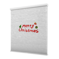 ZSTARR arbre de Noël impression numérique personnalisée sans fil occultant stores cellulaires en nid d'abeille à isolation thermique pour fenêtre