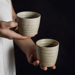 <span class=keywords><strong>Tasse</strong></span> <span class=keywords><strong>en</strong></span> céramique mouchetée aux tons terreux, gobelet à fond plat fileté pour café, thé, maison, cuisine - Product Image 1