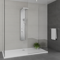 Ensemble de douche mural en acier inoxydable avec robinet cascade sanitaire pour salle de bain, double poignée, avec jets doux/jets puissants/massage pour usage hôtelier