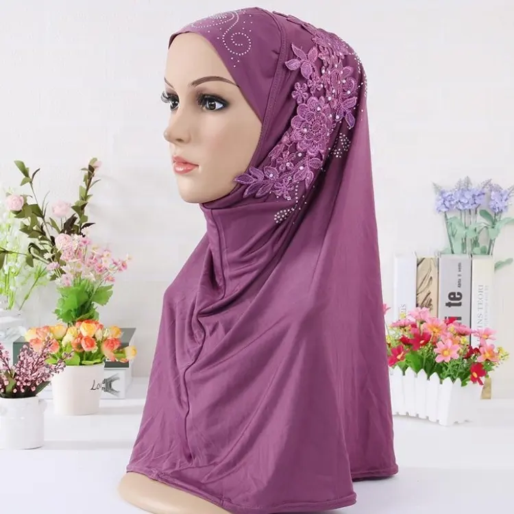 Мусульманский детский хиджаб для девочек, мусульманский головной платок, цветочный шарф, цельная детская накидка Amira на Ближний Восток