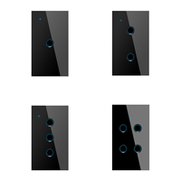 Noir US 1/2/3/4 Gang Tuya interrupteur intelligent lumière Alexa commande vocale tactile verre mur sans fil WiFi électrique interrupteur intelligent zigbee
