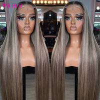 Perruque personnalisée 613 couleur mèches blondes, sans colle, en cheveux humains, avec dentelle frontale 13x4 et dentelle frontale complète HD 13x6, perruque en cheveux humains blonds 613