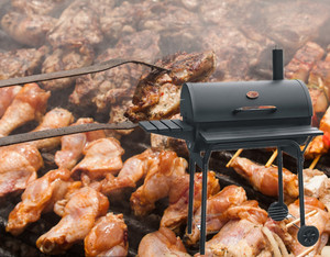 เตาย่างบาบีคิวแบบถังครึ่งกระบอกทำจากเหล็กเคลือบผงเตาย่างในประเทศแบบพกพากลางแจ้ง - Product Image 6