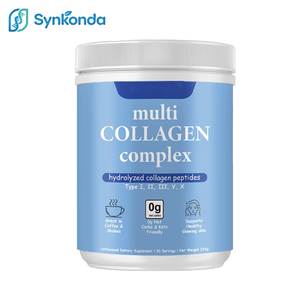 Poudre de complexe multi-collagène Synkonda 234g pour hommes et femmes, 5 types de protéines de collagène hydrolysées, beauté de la peau, bœuf nourri à l'herbe - Product Image 1