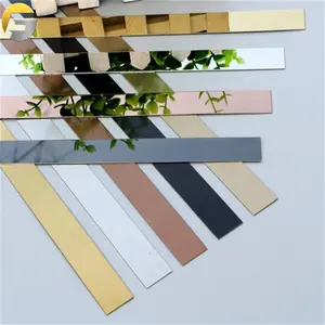 AN023 Factory Supply Metal Tile Trim Customized Flat Stainless Steel Strips