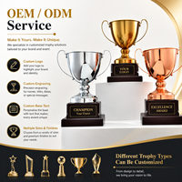 Trofeo Grande de Doble Asa en Oro, Plata y Cobre, Personalizado OEM ODM para Eventos Deportivos Corporativos