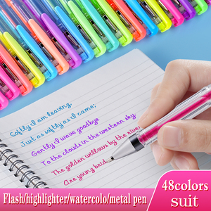 Ensemble de stylos gel pailletés et néon 12/24/36/48 couleurs, pointe fine de 1,0 mm, encre scintillante pour livres de coloriage, scrapbooking, bricolage - Product Image 6