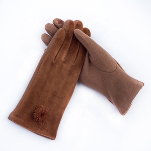 Venta caliente señoras púrpura Mies terciopelo tela pantalla táctil guantes de invierno - Product Image 5