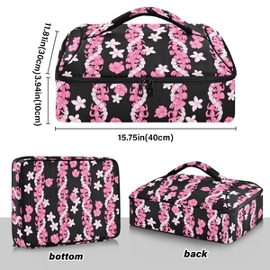 Bolsa Térmica Porta Alimentos Personalizada con Diseño de Flores de Puakenikeni Hawaianas para Promociones Profesionales, Ideal para Entrega de Comida y Pizza - Product Image 3