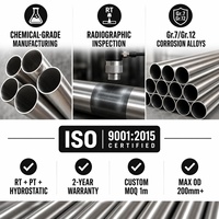 Tube soudé en titane Gr7 Ti-0.2Pd, diamètre intérieur 108 mm, longueur 6000 mm, résistant à la corrosion pour environnement chimique et chloré, conforme à la norme ASTM B338