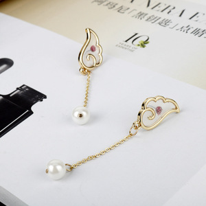 可爱动漫时尚饰品耳环女女孩不锈钢耳环时尚珍珠耳环 - Product Image 3