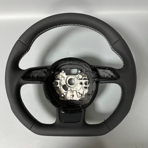Volante Completo de Cuero para Audi <span class=keywords><strong>A1</strong></span>, A3, A4, A5, A6, A7, A8, Q3, Q5, Q7, S3, S4, S5, B9, con Montaje de Marco de Botón de Llave - Product Image 1