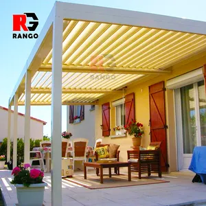 Giá thấp rangotec cơ giới mở pergola louver mái nhà nhôm gazebo trong màu xám và màu trắng