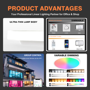 EZELED Éclairage RVB simple et moderne Couleur Décoration 24 Watt Intérieur Télécommande Smart <span class=keywords><strong>Restaurant</strong></span> Cuisine Hôtel Plafonnier LED - Product Image 3