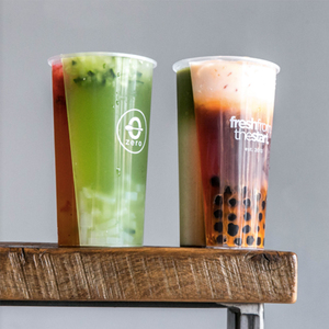 Biểu tượng tùy chỉnh in Nhựa PP Đảng người bạn chia sẻ cup 2-ngăn chia ly với nắp và rơm - Product Image 3