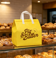 Sac isotherme personnalisé en tissu non tissé avec logo imprimé pour livraison de repas, café, gâteaux, pizzas à emporter