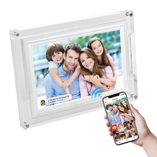 Acrylic Digital Picture Frame WiFi Digital Photo Frame Touch Screen Auto-Rotate 32GB Send Photos Videos From Your Phone APP