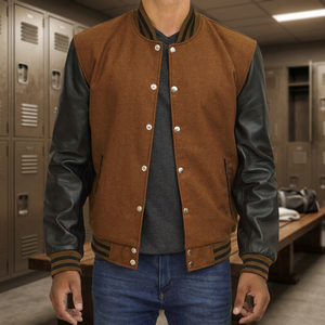Classic Varsity <b>Letterman</b> <b>Jacket</b> for Men Premium Polyester Breathable Quick-Dry High Quality Warm Winter Casual Streetwear - Product Image 1