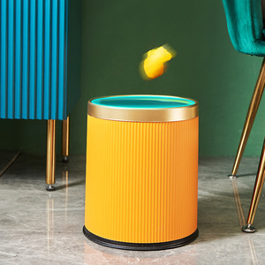 Premium Round Indoor Wastebasket Cylindrical Open Top Kitchen Trash Can <b>Large</b> Capacity Sanitation <b>Bin</b> Modern Design - Product Image 3